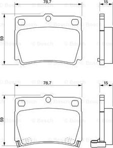 BOSCH 0 986 424 711 - Sada brzdových destiček, kotoučová brzda www.parts5.com