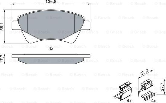 BOSCH 0 986 424 785 - Комплект спирачно феродо, дискови спирачки www.parts5.com