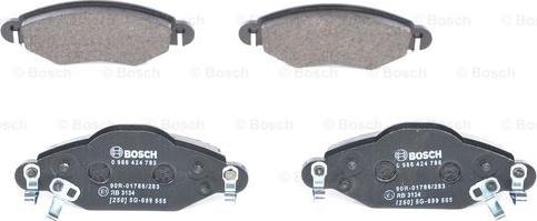 BOSCH 0 986 424 788 - Тормозные колодки, дисковые, комплект www.parts5.com