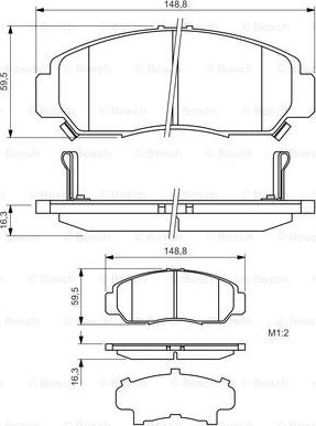 BOSCH 0 986 424 722 - Комплект спирачно феродо, дискови спирачки www.parts5.com