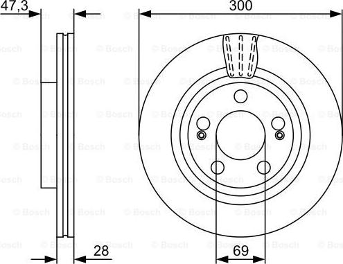 BOSCH 0 986 479 537 - Disco de freno www.parts5.com