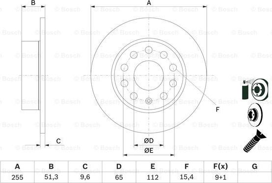 BOSCH 0 986 479 099 - Brake Disc www.parts5.com