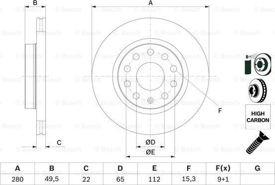 BOSCH 0 986 479 098 - Тормозной диск www.parts5.com