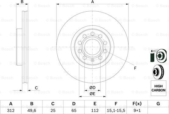 BOSCH 0 986 479 058 - Kočioni disk www.parts5.com