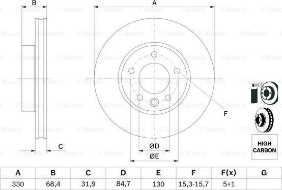 BOSCH 0 986 479 248 - Спирачен диск www.parts5.com