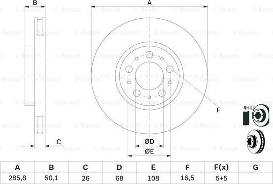 BOSCH 0 986 479 210 - Disc frana www.parts5.com