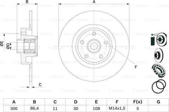 BOSCH 0 986 479 276 - Тормозной диск www.parts5.com