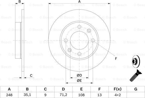 BOSCH 0 986 479 B40 - Тормозной диск www.parts5.com