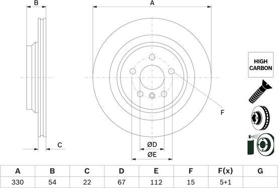 BOSCH 0 986 479 E97 - Тормозной диск www.parts5.com