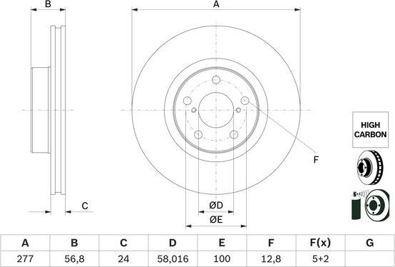 BOSCH 0 986 479 E69 - Disque de frein www.parts5.com