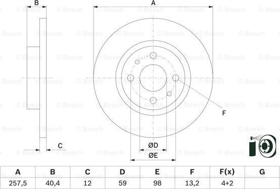 BOSCH 0 986 479 E65 - Disc frana www.parts5.com