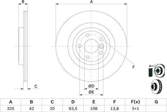 BOSCH 0 986 479 E61 - Bremsscheibe www.parts5.com