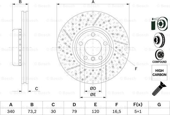 BOSCH 0 986 479 E12 - Brake Disc parts5.com