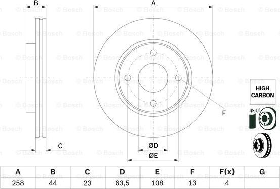 BOSCH 0 986 479 E80 - Disc frana www.parts5.com