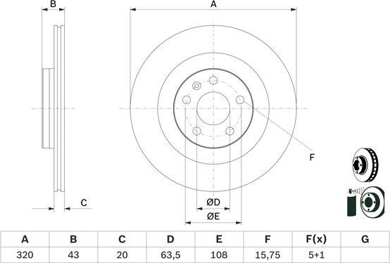 BOSCH 0 986 479 E87 - Тормозной диск www.parts5.com