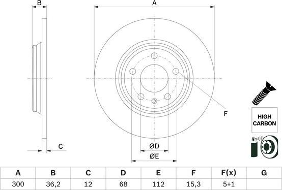 BOSCH 0 986 479 E33 - Brake Disc www.parts5.com