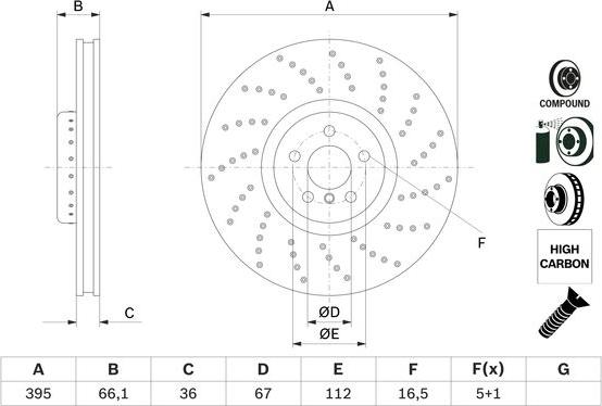 BOSCH 0 986 479 F55 - Brake Disc www.parts5.com