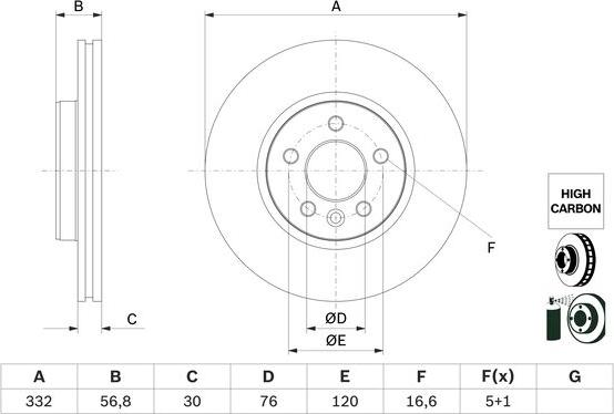 BOSCH 0 986 479 F04 - Brake Disc www.parts5.com