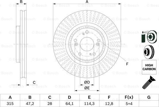 BOSCH 0 986 479 F12 - Kočni disk www.parts5.com