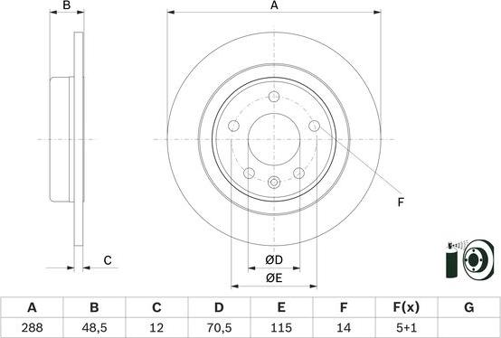 BOSCH 0 986 479 F83 - Brake Disc www.parts5.com