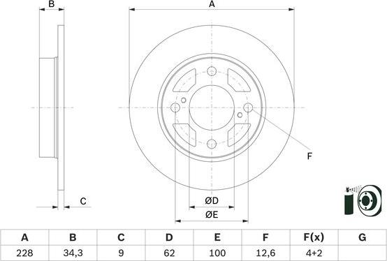 BOSCH 0 986 479 F38 - Brake Disc www.parts5.com