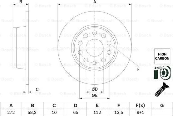 BOSCH 0 986 479 F23 - Brake Disc www.parts5.com