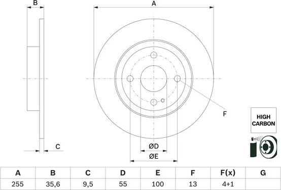 BOSCH 0 986 479 G72 - Disc frana www.parts5.com