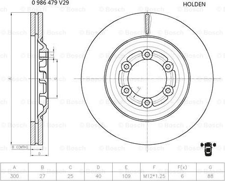 BOSCH 0 986 479 V29 - Disc frana www.parts5.com