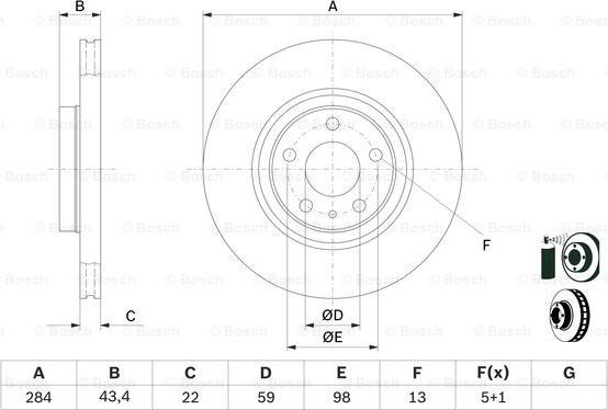 BOSCH 0 986 478 521 - Disc frana www.parts5.com