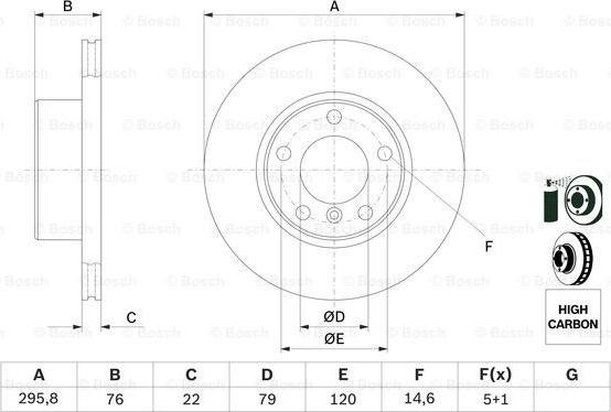 BOSCH 0 986 478 848 - Тормозной диск www.parts5.com