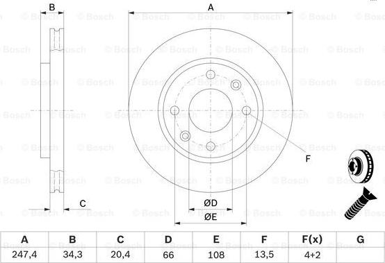 BOSCH 0 986 478 370 - Brake Disc www.parts5.com