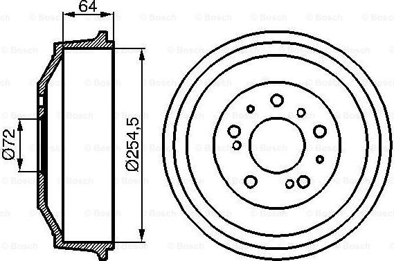 BOSCH 0 986 477 031 - Brake Drum www.parts5.com