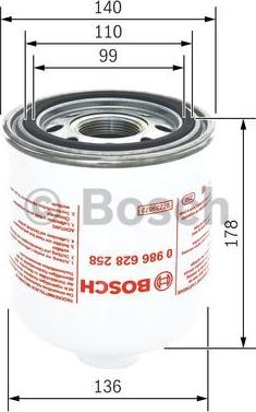 BOSCH 0 986 628 258 - Air Dryer Cartridge, compressed-air system www.parts5.com