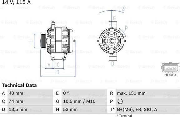 BOSCH 0 986 049 460 - Alternator www.parts5.com