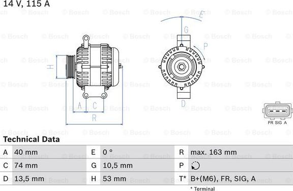 BOSCH 0 986 049 520 - Alternator www.parts5.com