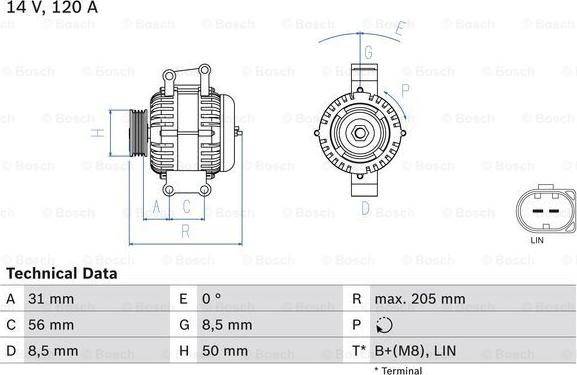 BOSCH 0 986 049 010 - Alternator parts5.com