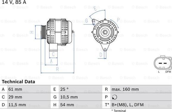 BOSCH 0 986 044 490 - Alternator www.parts5.com