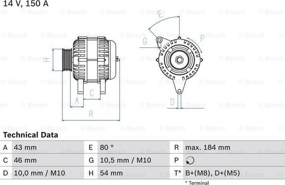 BOSCH 0 986 044 400 - Generator www.parts5.com