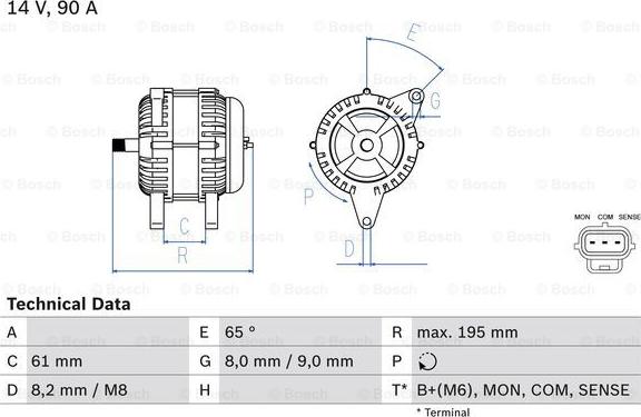 BOSCH 0 986 044 651 - Generator / Alternator www.parts5.com