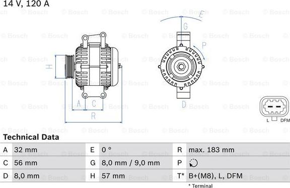 BOSCH 0 986 044 020 - Alternator www.parts5.com