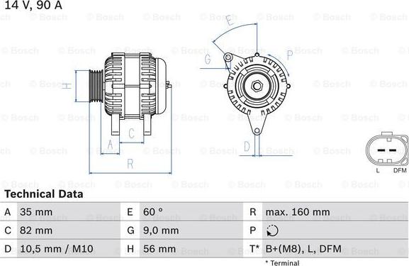 BOSCH 0 986 044 300 - Generator / Alternator www.parts5.com