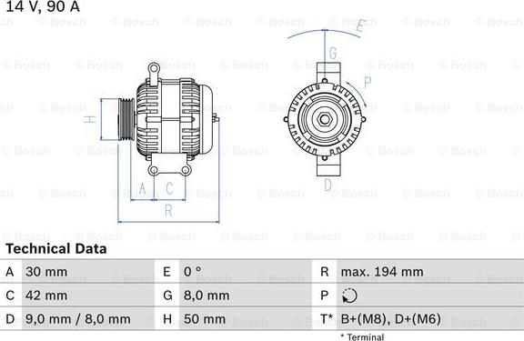 BOSCH 0 986 045 181 - Alternator www.parts5.com