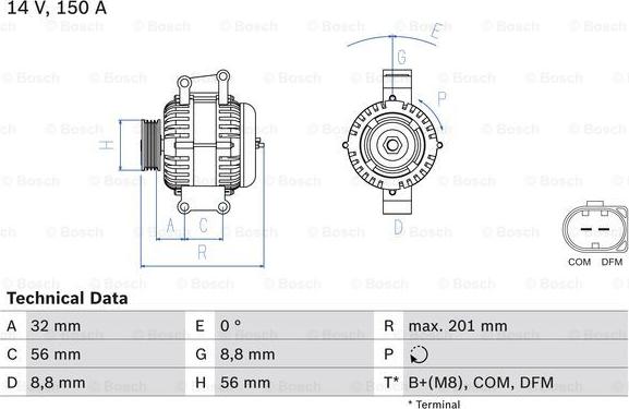 BOSCH 0 986 046 300 - Generator www.parts5.com