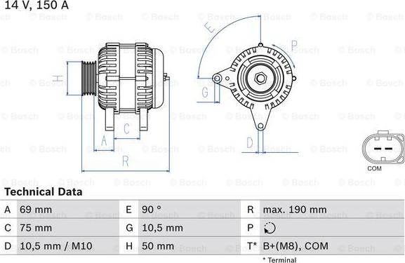 BOSCH 0 986 046 220 - Alternador www.parts5.com