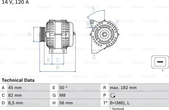 BOSCH 0 986 041 150 - Generaator www.parts5.com