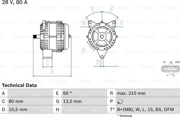 BOSCH 0 986 048 100 - Alternator www.parts5.com