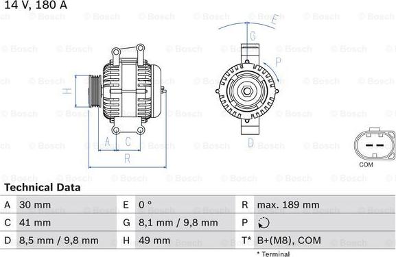 BOSCH 0 986 048 840 - Generator / Alternator www.parts5.com