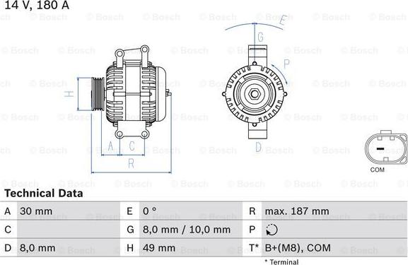 BOSCH 0 986 048 820 - Alternator parts5.com