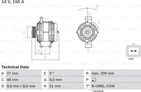 BOSCH 0 986 048 740 - Generator / Alternator www.parts5.com