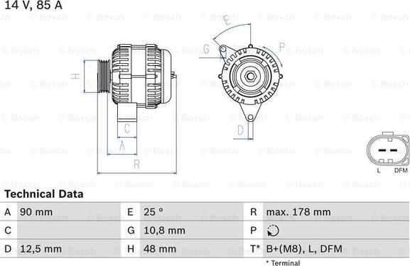 BOSCH 0 986 042 470 - Alternador www.parts5.com